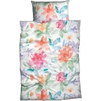 CASATEX Bettwäsche Florina, Satin, 2 teilig, farbenfrohes Blütendesign