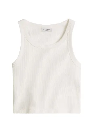 Marc OPolo DENIM - Ripp-Top slim cropped Silky White - Gr. - L