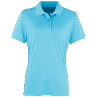 Premier Damen Coolchecker Piqué Polo-Shirt / Polohemd, Kurzarm (Türkis)