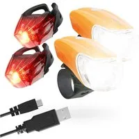 greate. Fahrradbeleuchtung 2x LED Fahrradlicht Set USB aufladbar - Kinderfahrrad Fahrradlampe