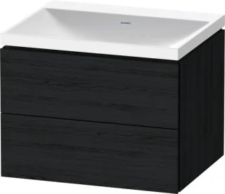 Duravit L-Cube c-shaped Set wandhängend Eiche Schwarz Matt 600x480x480 mm - LC6950N16160000 LC6950N16160000