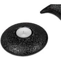 formano Teelichthalter Modern Black, Höhe: 4.5cm, Farbe: Schwarz, Motiv: Struktur