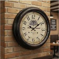 Levandeo® Wanduhr (Wanduhr XXL 47cm Metall Barcelona Nostalgie Großuhr Bahnhof)