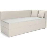 Deine Möbel 24 Boxspringbett NEVY, Tagesbett mit Bettkasten, Kopfteil rechts oder links wählbar (ideal für Jugendliche & Erwachsene, 1-St., Jugendbett ideal als Tagesbett und Schlafplatz), Boxbett 90x200 100x200, in Creme, Grau, Dunkelgrau, Graphit, 