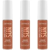 Catrice Bronzer-Puder MELTED SUN LIQUID BRONZER, 3-tlg., cremige Textur, matt, aufbaubare Deckkraft, leicht verblendbar.