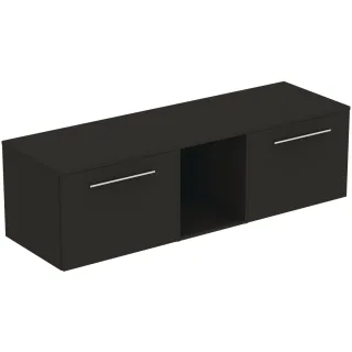 Ideal Standard Möbel-Set 160cm i.life B 2 Auszüge 1 mi.off.Fach Gr.Chrom Carbongrau matt, T5846NV T5846NV