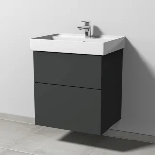 Sanipa 3way Waschtischunterbau zu Villeroy & Boch Collaro Waschtisch mit 2 Auszügen, Graphit-Matt SP8341B