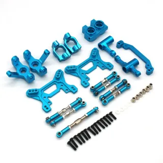 Upgraded Metal Parts Steering Cup Wheel Seat C Hubs Shock Plate Linkage Rod Set for Wltoys 104072 1/10 RC Car Vehicles M