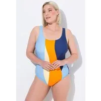Ulla Popken Badeanzug Badeanzug Colorblocking ohne Softcups Rundhals