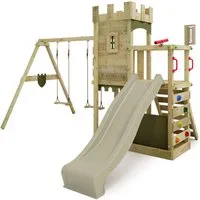 FATMOOSE Spielturm BoldBaron mit Schaukel, Rutsche & Kletterwand, Kletterturm aus Massivholz für Kinder – 10 Jahre Garantie*
