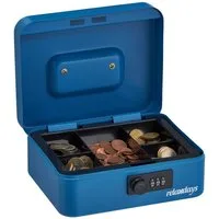 relaxdays Geldkassette Blaue Geldkassette mit Zahlenschloss