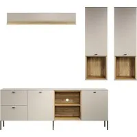 Home affaire Wohnzimmer-Set San Pedro, (Komplett-Set, 4-St), Bestehend aus: TV-Lowboard, Wandboard und 2 Hängeschränken