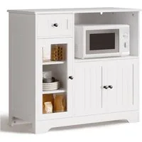 Bealife Buffet Küchenschrank mit Mikrowellenregal mit Schubladen Ablagen