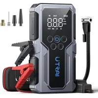 UTRAI 1500A Starthilfe Powerbank fürs Auto 15000 mAh, 18W Schnellladung Starthilfegerät, 150 PSI-Reifenfüller, 4-in-1 Powerbank mit 3 Leuchtmodi