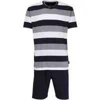 GÖTZBURG Shorty Herren Pyjama kurz modisch (2 tlg) Klima Aktiv Bügelfrei