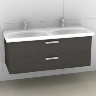 Artiqua 412 Waschtischunterschrank für Daylight K0729, Stahlgrau, 412-WU2L-I03-7142-88 412-WU2L-I03-7142-88