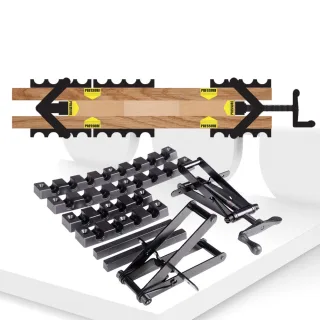 4 Way Pressure Clamps Kit Alloy Steel Panel Clamp System 1000 PSI Adjustable Woodworking Clamps for Table Tops Shelving