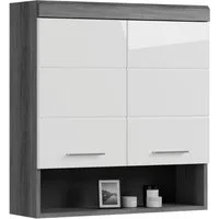 welltime Hängeschrank SIENA, Breite 74cm, 2 Türen, 1 offenes Fächer, MDF-Front (TOPSELLER) in verschiedenen Farben erhältlich, Badmöbel, Badschrank, Schrank, Bad
