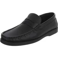 Coolwalk Herren Mokassin Slip-On in Lederoptik, Casual Slipper (91563735) Flach Slipper in Schwarz