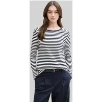 TOM TAILOR Denim Langarmshirt T-Shirt (im Einserpack) Langarmshirt mit Streifenmuster