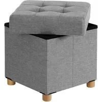 SONGMICS Sitzhocker, mit Stauraum, Schuhbank, klappbare Sitztruhe, Fußbank, 38 cm