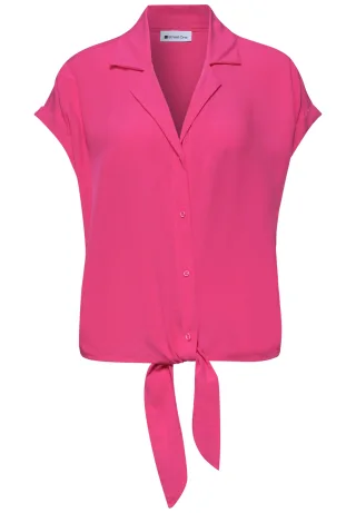 Street One - Dropped Shoulder Bluse mit Bowling-Kragen magenta dream - Gr. - 44