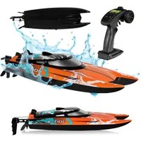 Overmax RC-Boot X-TIDE (Set, Komplettset), 1200mAh/25 kmH/2 Akkus/Auto-Flip/Wasserstart/Demo-Modus
