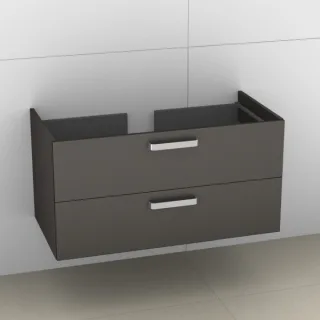 Artiqua 412 Waschtischunterschrank für Ventuno T0019 Stahlgrau Metallic, 412-WU2L-I26-7141-88 412-WU2L-I26-7141-88