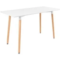 Furnify Esstisch ISLA Tisch 120 × 60 cm Skandinavischer Esszimmertisch (Esstisch), mit Holzbeinen