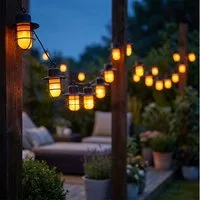 NOWA LED Solarleuchte, LED-Leuchtmittel fest verbaut, Warmweiß, Solar Lichterkette Garten Balkon Veranda Beleuchtung 24x LED Laterne