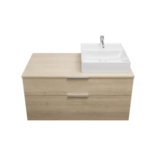 Burgbad Keramik Waschtisch-Set Eqio Eiche Dekor Cashmere/Alpinweiss, SGUQ120RF3180C0001 SGUQ120RF3180C0001