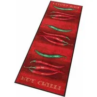 wash+dry by Kleen-Tex Küchenläufer Hot Chili, rechteckig, Höhe: 7 mm, Motiv Chilli, rutschhemmend, In- und Outdoor geeignet, waschbar, Küche