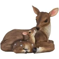 Geschenkestadl Tierfigur Reh mit Rehkitz liegend Figur 14cm x 18cm Dekorationsfigur Deko Haus (1 St)