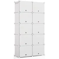 Mondeer Schuhregal Schuhschrank, Kunststoff-Schuhschrank mit Tür, Platzsparend, für 20-40 Paar Schuhe