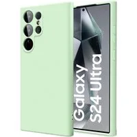 CoolGadget Handyhülle Silikon Case für das Samsung Galaxy S24 Ultra Slim TPU Cover 6,8 Zoll, Weiche Schutz Hülle mit Innen Fleece aus Stoff Handy Tasche