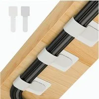 FOUORTUNATE-BEE Kabelbinder 50er Set Kabelmanagement Clips & Klettbänder selbstklebend Kabelhalter für Schreibtisch, TV, Computer & Lichterketten