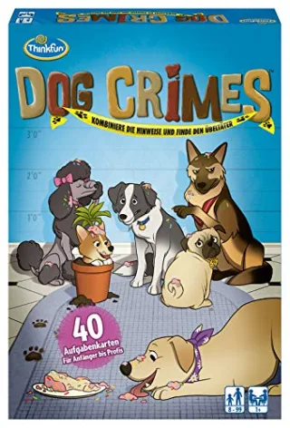 ThinkFun 76413 - Dog Crimes - Kombiniere die Hinweise und finde den Übeltäter! Deduktionsspiel für Fellnasenfreunde