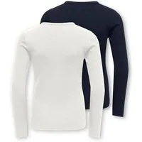 KIDS ONLY Langarmshirt KOGLUCKY L/S O NECK TOP JRS 2-PACK (Packung, 2-tlg)