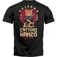 Neverless Print-Shirt Herren T-Shirt Rückendruck Brustlogo Cattori Hanzo Japan Style Sushi mit Print