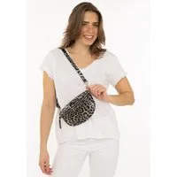 Zwillingsherz Tragetasche Crossbody Bag "Leo", mit Reißverschluss und Leomuster