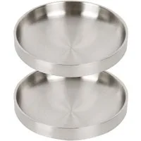 Ledander Futternapf 2 x Futternapf Katze Edelstahl, Katzennäpfe Metall 304