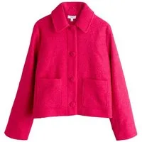Next Kurzmantel Strickjacke mit Knöpfen und Kragen (1-tlg)