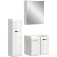 welltime Badezimmer-Set, (Set, 4-St., Standschrank, Waschtisch inkl. Waschbecken), Bad-Kombination, Bad-Möbel, Badezimmer, Kombination, Kombi
