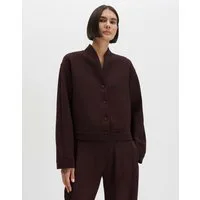 someday Sweatjacke Ulissa aus Scuba Sweat mit glatter Oberfläche Moderne Kurzjacke mit Kellerfalte