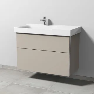 Sanipa 3way Waschtischunterbau zu Geberit Xeno2 Waschtisch mit 2 Auszügen, Kaschmir-Matt BP6621U