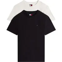Tommy Jeans Rundhalsshirt TJM XSLIM 2PACK JERSEY TEE EXT (Packung, 2er-Pack) Logostickerei, 2Pack