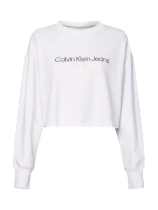 Calvin Klein Jeans - Monogramm-Sweatshirt weiß - Gr. - S