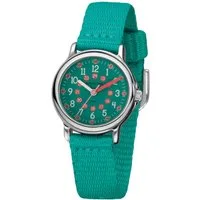 Jacques Farel Quarzuhr KCF Kinder Armbanduhr Textilband, analog Kinderuhr Lernuhr deutlich Schulanfang Geschenkidee Ø 28 mm