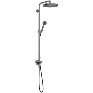 hansgrohe AXOR One Duschsystem mit Thermostat und Duschkopf 280 48796330 Unterputz-Fertigmontageset, 1 Strahlart , 12 l/min, polished black chrome