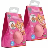 HF Home Flair Badekugel 2x Paw Patrol Badebombe - große Badekugel Skye mit Überraschung, 2-tlg., rosa Badekugel - Erdbeerduft - Vegan- 170g